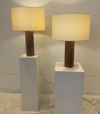Red Marble Table Lamps From Jules, Lamp And Table Set