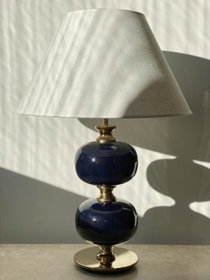 Large Table Lamp In Blue Glass From, Large Designer Table Lamps