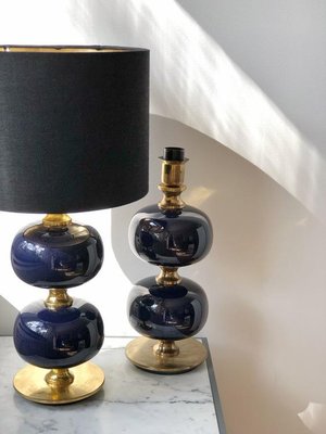Large Table Lamp In Blue Glass From, Navy Blue Table Lamp