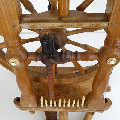 Antique Majestic Spinning Wheel in Ebony Wood for sale at Pamono