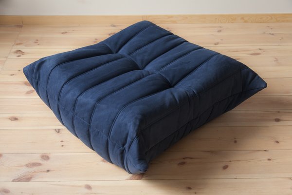 Blue outlet microfiber sofa