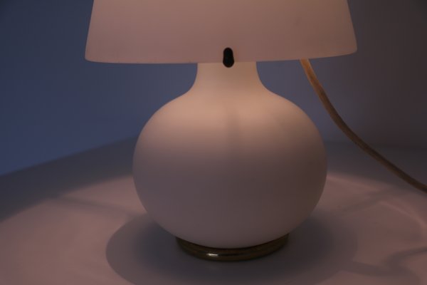 Mid Century Frosted Glass Table Lamp, Frosted Glass Table Lamp