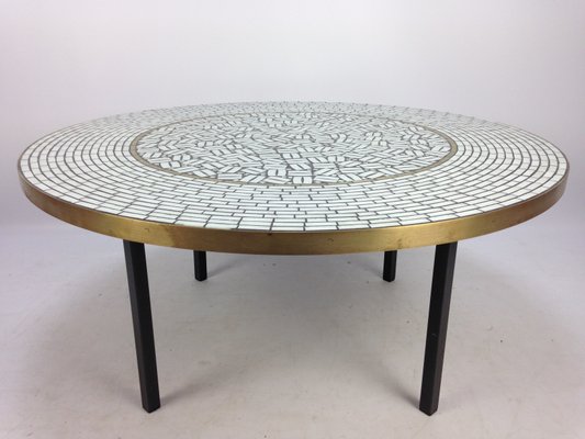 Grande Table Basse Ronde En Mosaique Par Berthold Muller 1950s En Vente Sur Pamono