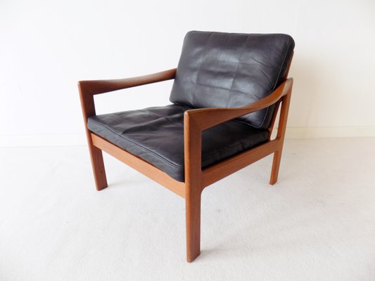 Teak And Leather Lounge Chair By Illum Wikkelso For N Eilersen 1960s For Sale At Pamono