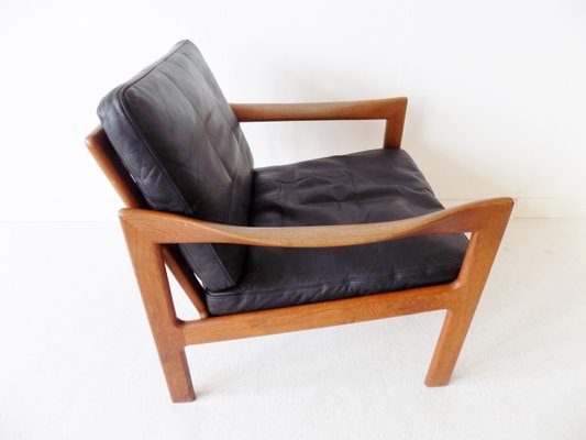 Teak And Leather Lounge Chair By Illum Wikkelso For N Eilersen 1960s For Sale At Pamono