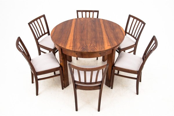 Art Deco Dining Table Chairs Set 1940s Set Of 7 For Sale At Pamono