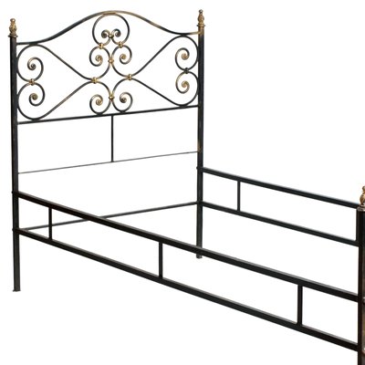 Vintage Italian Black And Gold Painted, Black Wrought Iron King Size Bed Frame