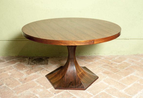 Mid Century Round Rosewood Dining Table, Round Rosewood Dining Table