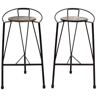 Wrought Iron Barstools Belgium 1960s Set Of 2 For Sale At Pamono Cream colored easily washable seats. wrought iron barstools belgium 1960s set of 2