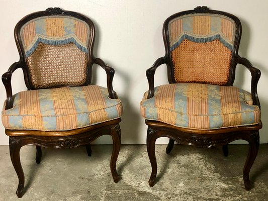 Louis XV Style Chairs in Walnut, Set of 2 for sale at Pamono