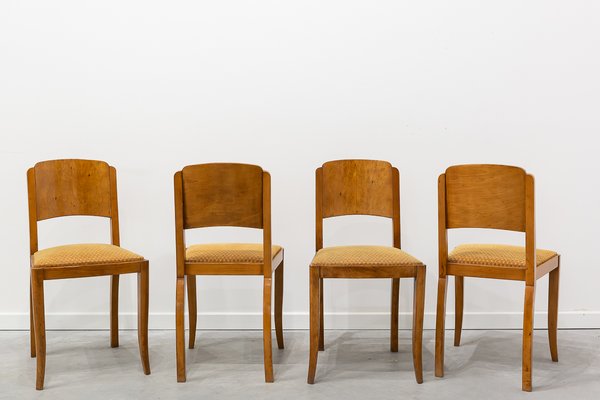 Art Deco French Dining Chairs, 1930s, Set of 4 for sale at Pamono