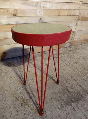 Red Metal Stool On Wire Legs 1950s For Sale At Pamono