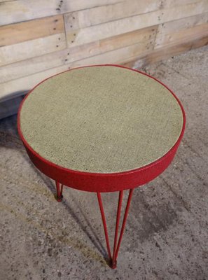 Red Metal Stool On Wire Legs 1950s For Sale At Pamono