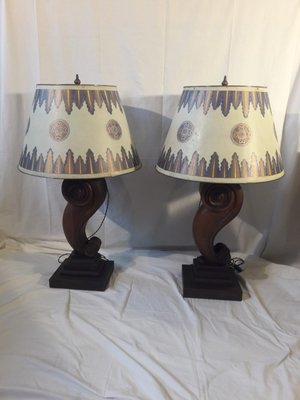 antique wooden table lamps