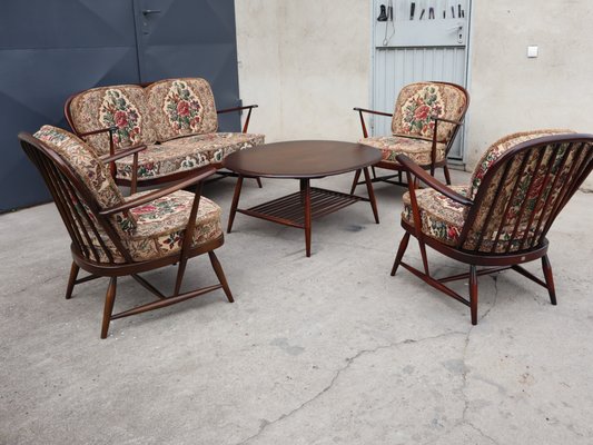 Mid Century Living Room Set by Lucian Ercolani for Ercol, 1960s, Set of 5 Mid Century Living Room Set by Lucian Ercolani for Ercol, 1960s, Set of 5