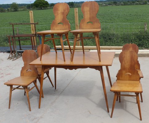 Table De Salle A Manger Chaises En Chene Clair Pays Bas 1920s