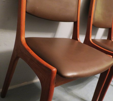 Danish Teak And Leather Dining Chairs From Ks Mobler 1960s Set Of 2 For Sale At Pamono