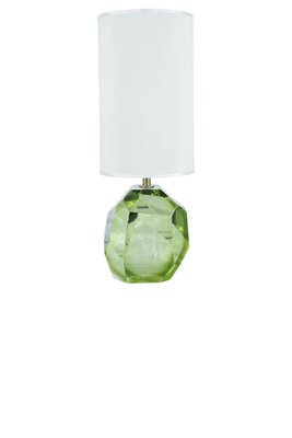 Italian Green Prism Murano Glass Table, White Prism Table Lamps