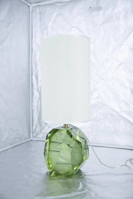 Italian Green Prism Murano Glass Table, Glass Prism Table Lamp