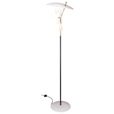 Vintage Italian Floor Lamp With White, Vintage Floor Lamps With Marble Base