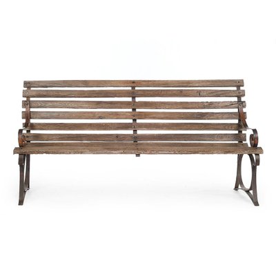 Metal Bench With Wooden Legs 1940s For Sale At Pamono