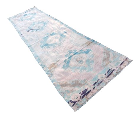 Distressed Faded Colors Oushak Runner Rug 1970s For Sale At Pamono