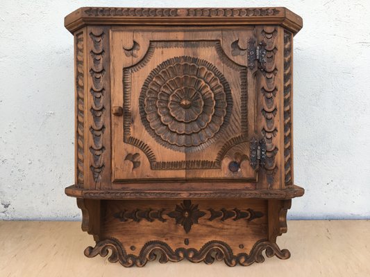 Hand Carved Hanging Cabinet 1940s For Sale At Pamono