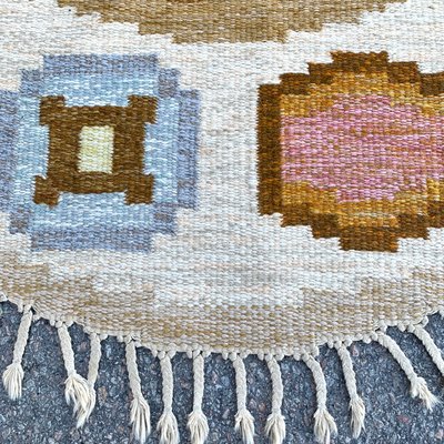 Mid Century Swedish Round Rollakan Rug 1960s For Sale At Pamono