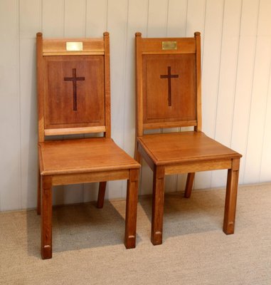 Solid Oak Church Chairs 1920s Set Of 2 For Sale At Pamono