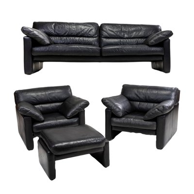 Vintage Leather Living Room Set From Woh Set Of 4 For Sale At Pamono