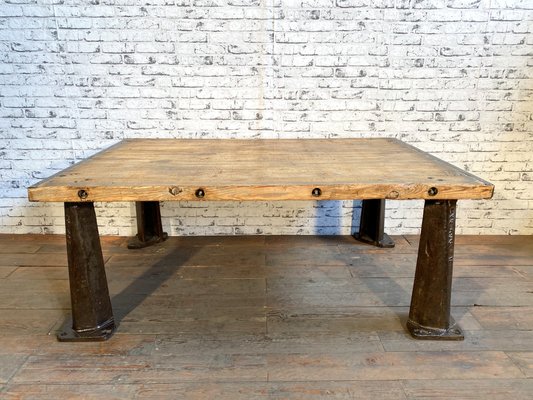 Industrial Coffee Table 1950s For, Rustic Factory Cart Coffee Table Taiwan