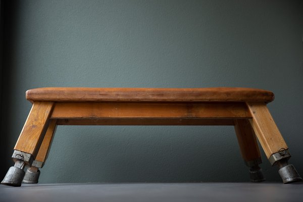 Banc De Gym Vintage En Peau De Vache 1940s En Vente Sur Pamono