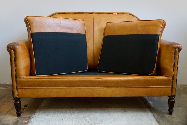 Divano Art Deco In Pelle Di Pecora Anni 20 In Vendita Su Pamono