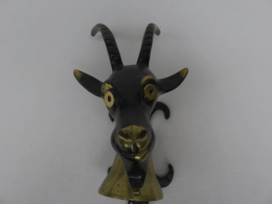 Black Brass Goat Door Bell by Walter Bosse, 1950s for sale at Pamono