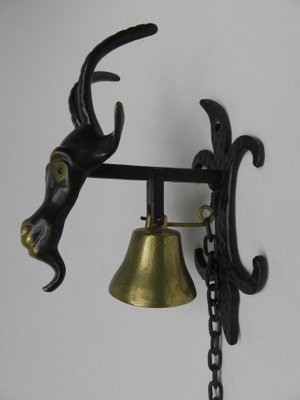 Black Brass Goat Door Bell by Walter Bosse, 1950s for sale at Pamono
