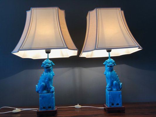 Vintage Chinese Foo Dog Table Lamps 1920s Set Of 2 For Sale At Pamono