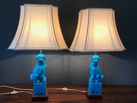 Vintage Chinese Foo Dog Table Lamps 1920s Set Of 2 For Sale At Pamono