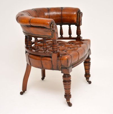 Antique Victorian Mahogany And Leather Desk Chair For Sale At Pamono Our antique desk chairs and library chairs have been professionally and sympathetically restored to maintaintheir beauty and value. antique victorian mahogany and leather desk chair