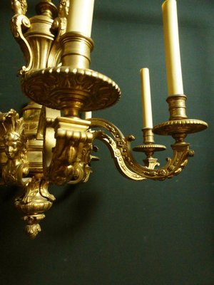 French Louis XIV Style Gilt Bronze 12 Light Chandelier French Louis XIV Style Gilt Bronze 12 Light Chandelier