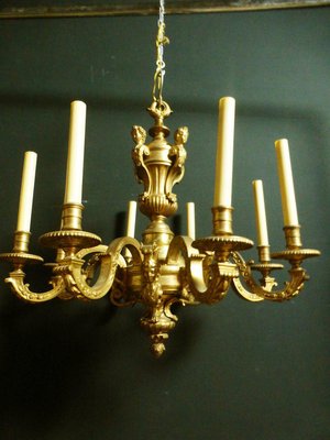 French Louis XIV Style Gilt Bronze 12 Light Chandelier French Louis XIV Style Gilt Bronze 12 Light Chandelier