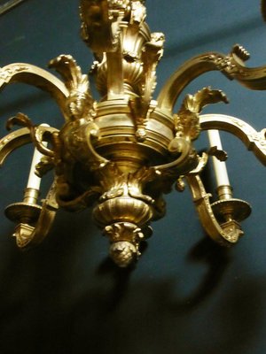 French Louis XIV Style Gilt Bronze 12 Light Chandelier French Louis XIV Style Gilt Bronze 12 Light Chandelier