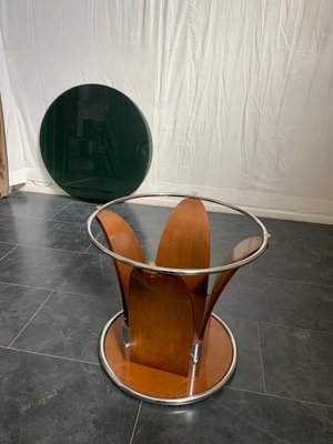 Mesa De Comedor Italiana De Acero Y Madera De Cerezo Anos 60 En Venta En Pamono