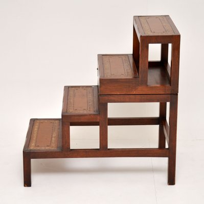 Klappbarer Antiker Couchtisch Aus Mahagoni Leder Bei Pamono Kaufen