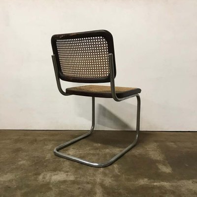 Wicker and Black Frame Model S32 Dining Chair by Marcel Breuer for Thonet,  1960s for sale at Pamono