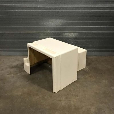Cremefarbene Kinder Schreibtisch Und Hocker Set Aus Kunststoff