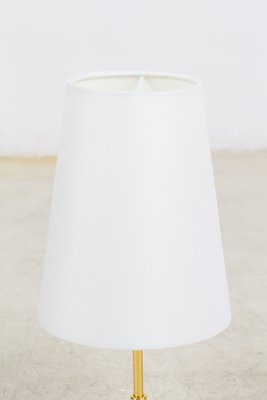 white and copper table lamp