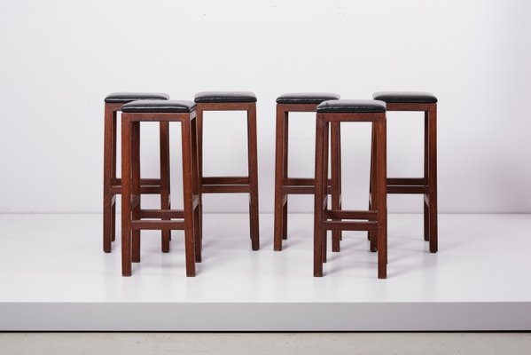 Mid Century Modern Wood And Leather, Bar Stools Leather And Wood