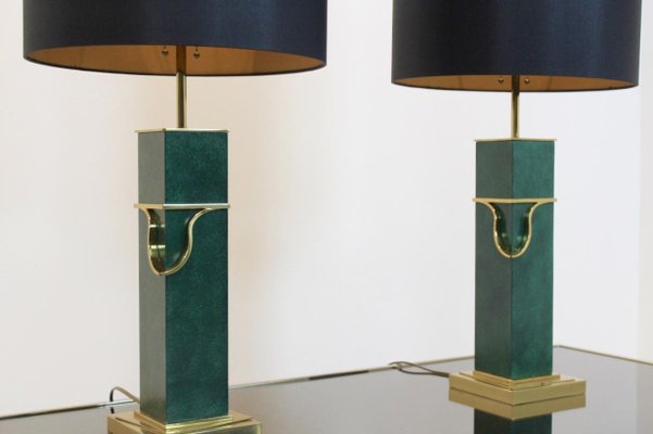 Brass Table Lamps Set, Mid Century Modern Bedside Table Lampshade
