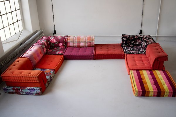 French Mah Jong Modular Sofas by Hans Hopfer Philippe Roche for