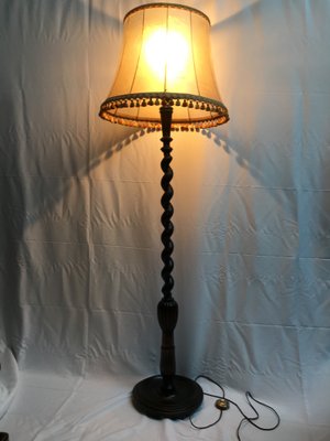 Wooden Spiral Floor Lamp 1940s